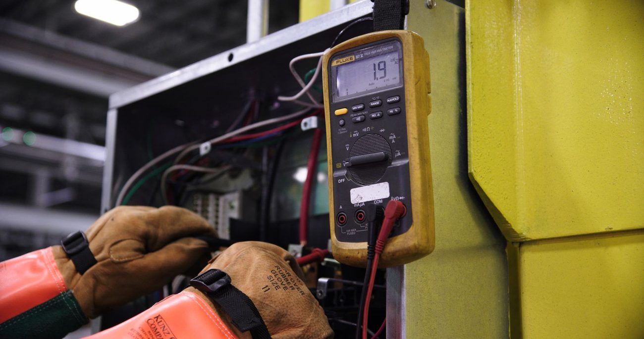 Testing an electrical panel with a multimeter