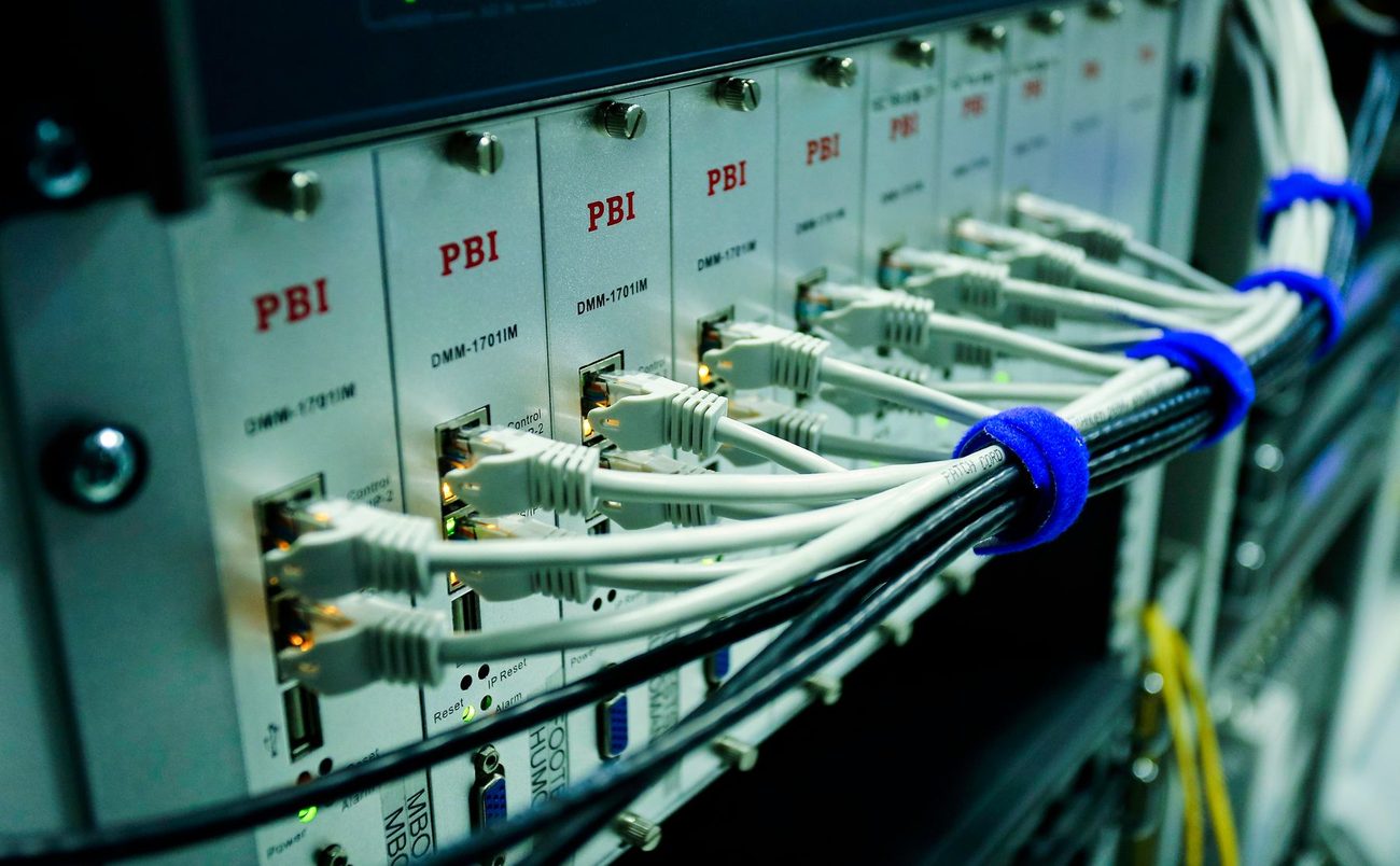Structured cabling terminated on a patch panel